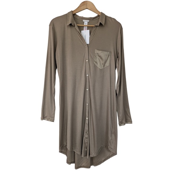 Hanro 77420 Grand Central Boyfriend Sleepshirt Modal Silk...